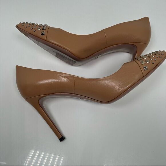 Gucci Gucci Beige Leather Studded Coline Pumps Size 38 - Picture 6 of 13